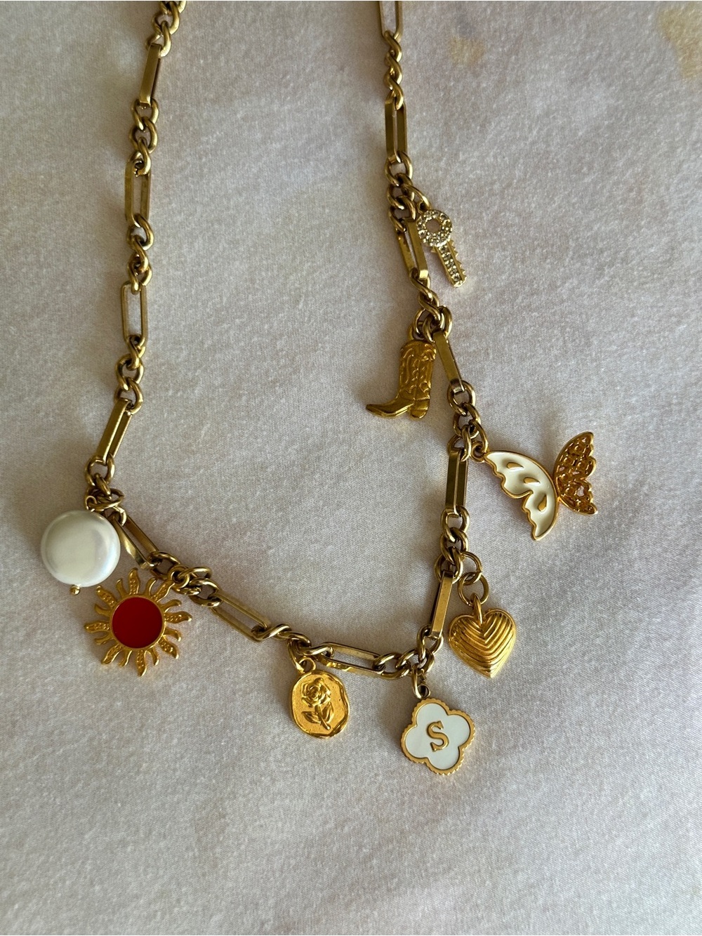 Gold-Tone Charm Necklace